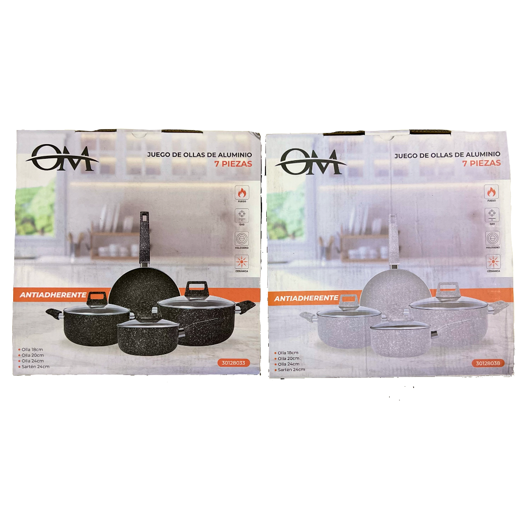 SET DE OLLAS ALUMINIO 7U - Color: Aluminio